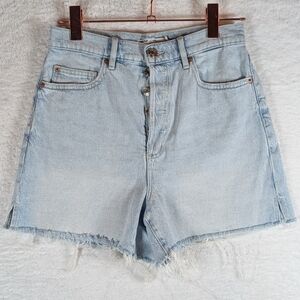 110-Garage High‎ Waist Light Blue Denim Shorts